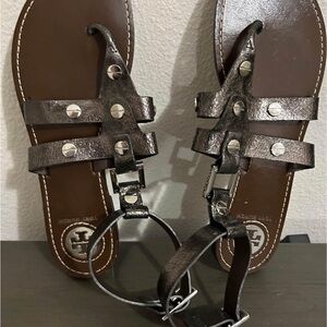 Tory Burch Dark Brown Leather Sandals